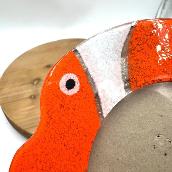 Fused glass art glass Clown Fish tropical island style vibe photo frame 3” - Picture 5 of 8